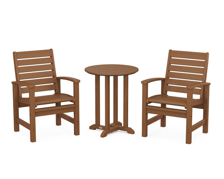 POLYWOOD® Signature 3-Piece Round Farmhouse Bistro Dining Set