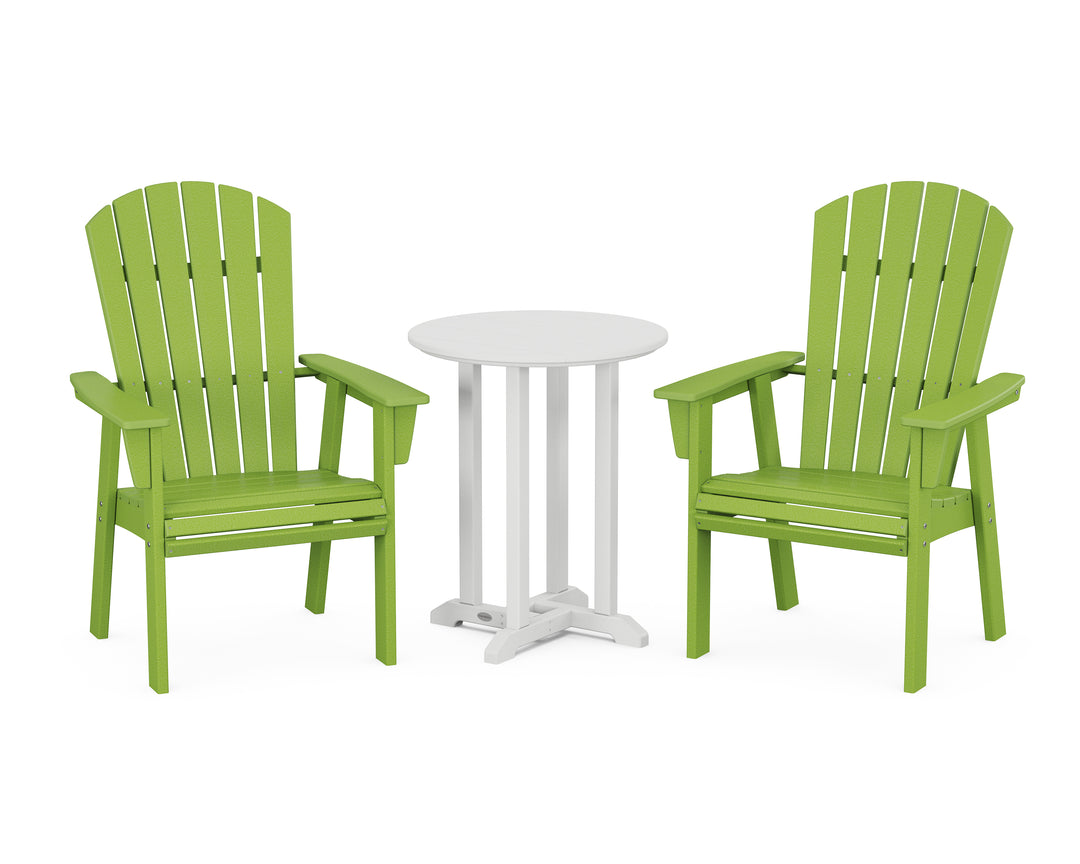 POLYWOOD® Nautical Adirondack 3-Piece Round Bistro Dining Set