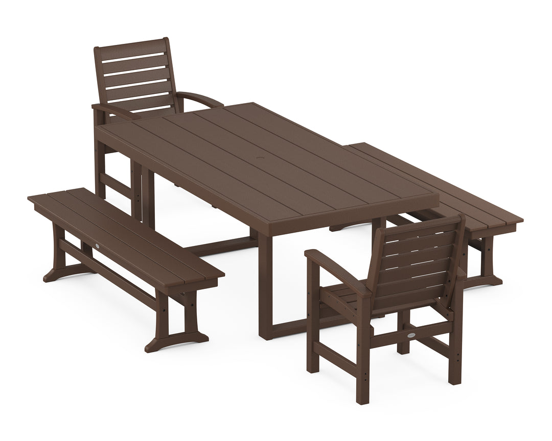 POLYWOOD® Signature 5-Piece Dining Set with Benches