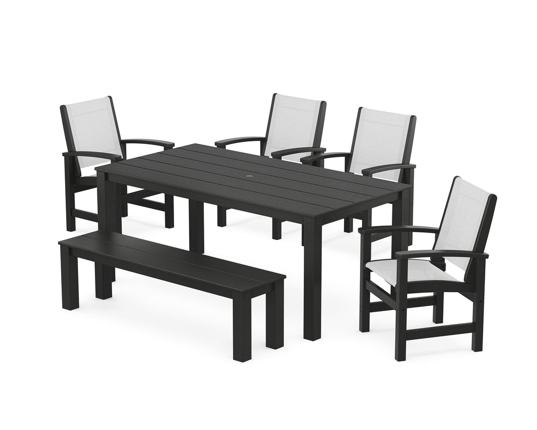 POLYWOOD® Coastal 6-Piece Parsons Dining Set with Bench