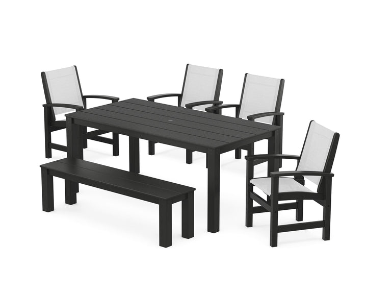 POLYWOOD® Coastal 6-Piece Parsons Dining Set with Bench