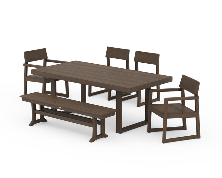 POLYWOOD® EDGE 6-Piece Dining Set with Bench