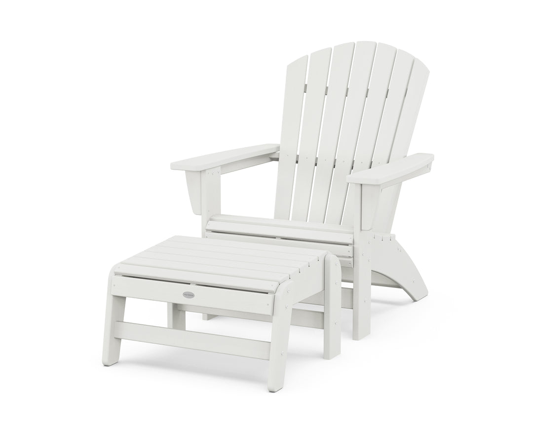 POLYWOOD® Nautical Grand Adirondack Chair with Ottoman