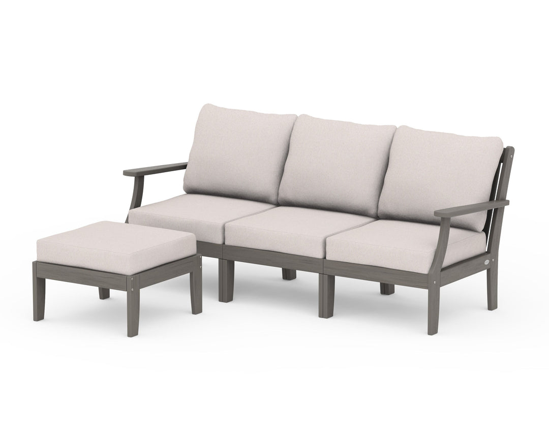 POLYWOOD® Braxton Modular 4-Piece Deep Seating Set with Ottoman