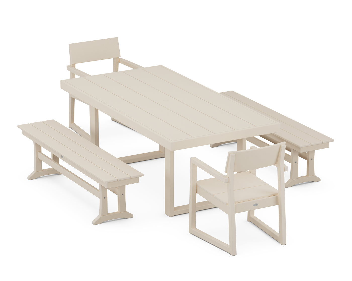 EDGE 5-Piece Dining Set with Benches