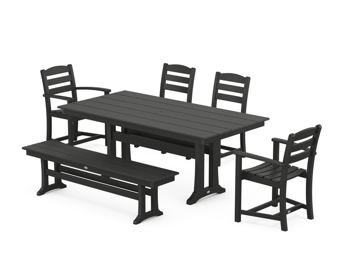 POLYWOOD® La Casa Cafe 6-Piece Farmhouse Dining Set With Trestle Legs