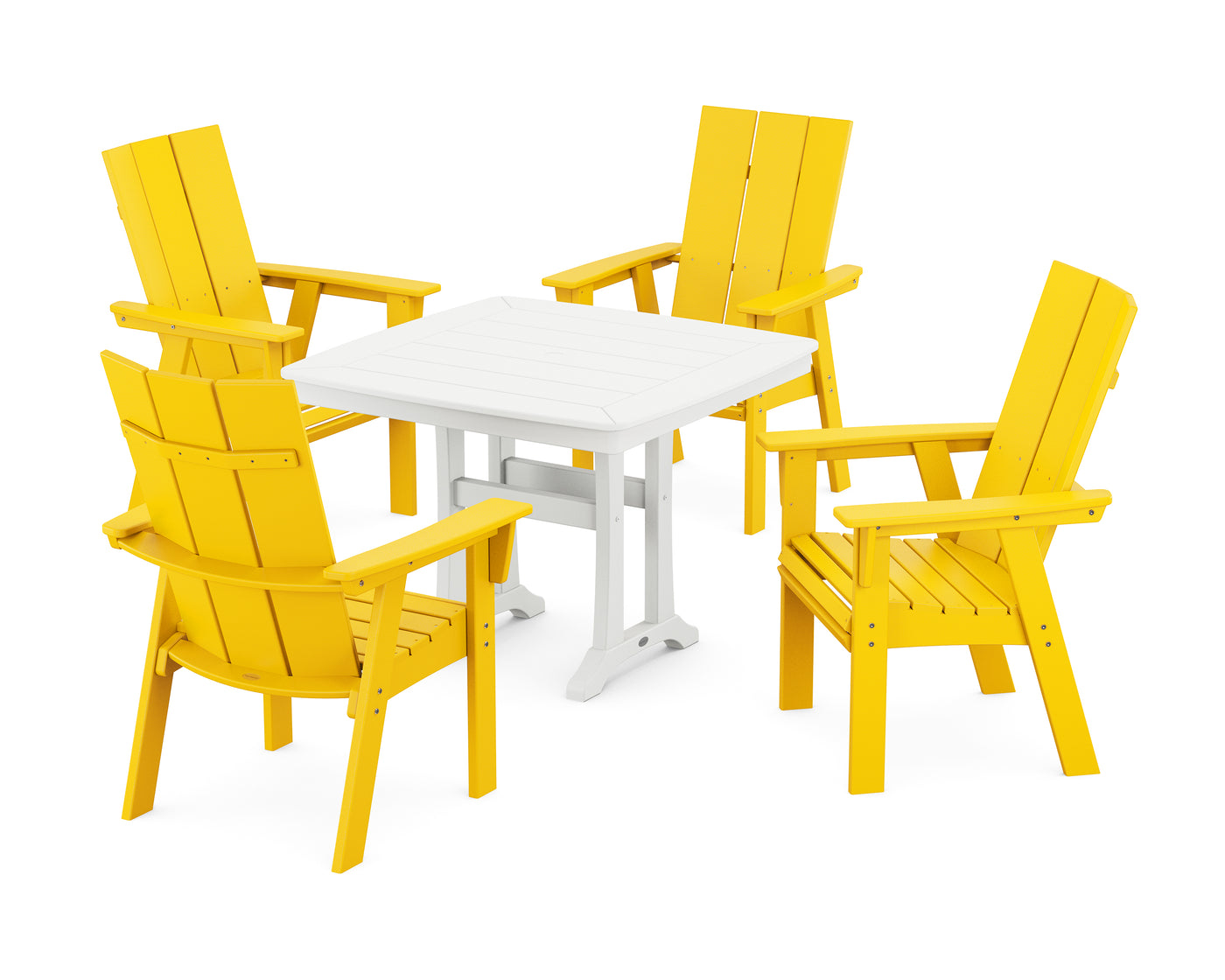 Modern Adirondack 5-Piece Dining Set with Trestle Legs