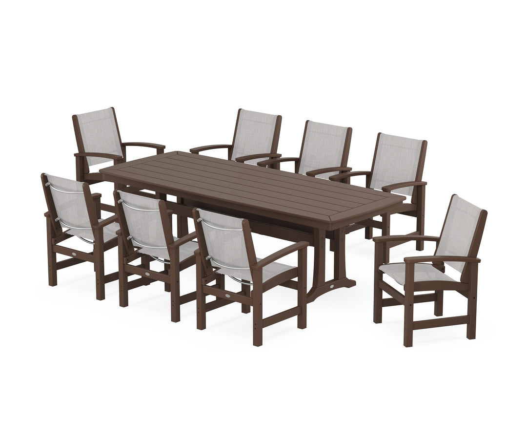 POLYWOOD® Coastal 9-Piece Dining Set with Trestle Legs