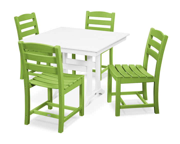 POLYWOOD® La Casa Café 5-Piece Farmhouse Trestle Side Chair Dining Set