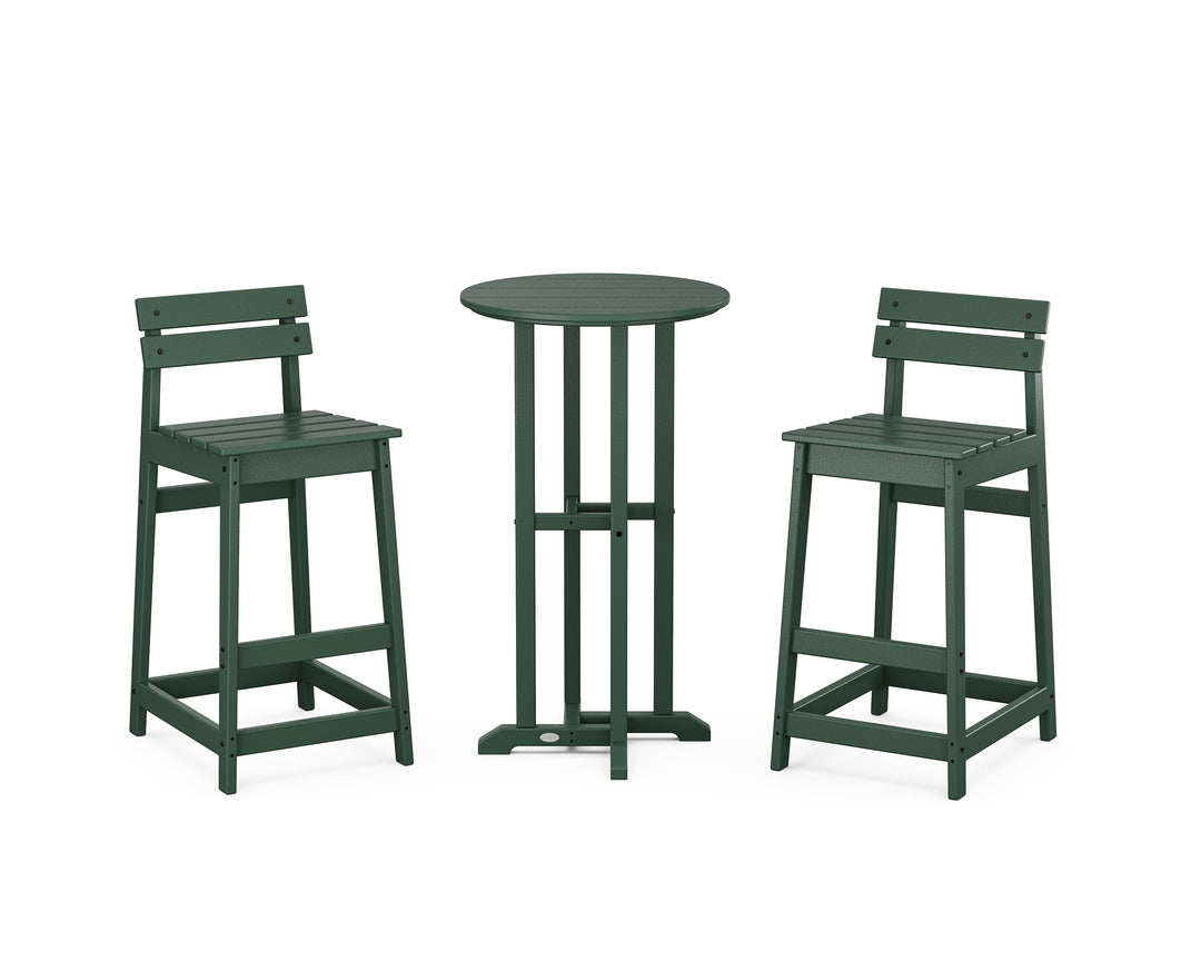 POLYWOOD® Modern Studio Plaza Lowback Bar Chair 3-Piece Bistro Set