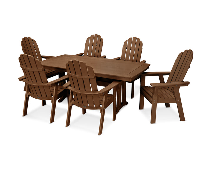 POLYWOOD® Vineyard Curveback Adirondack 7-Piece Dining Set with Trestle Legs