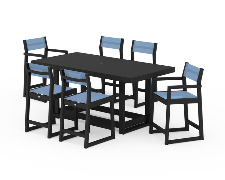POLYWOOD® EDGE Sling 7-Piece Counter Table Set