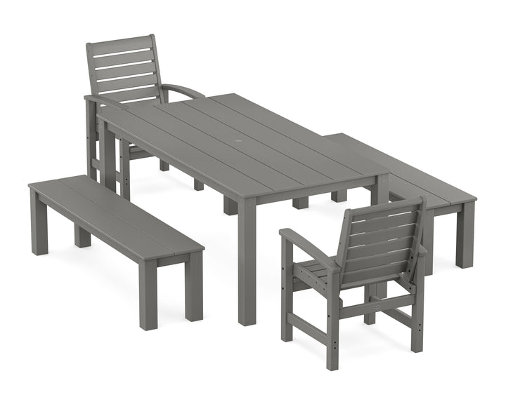 POLYWOOD® Signature 5-Piece Parsons Dining Set with Benches