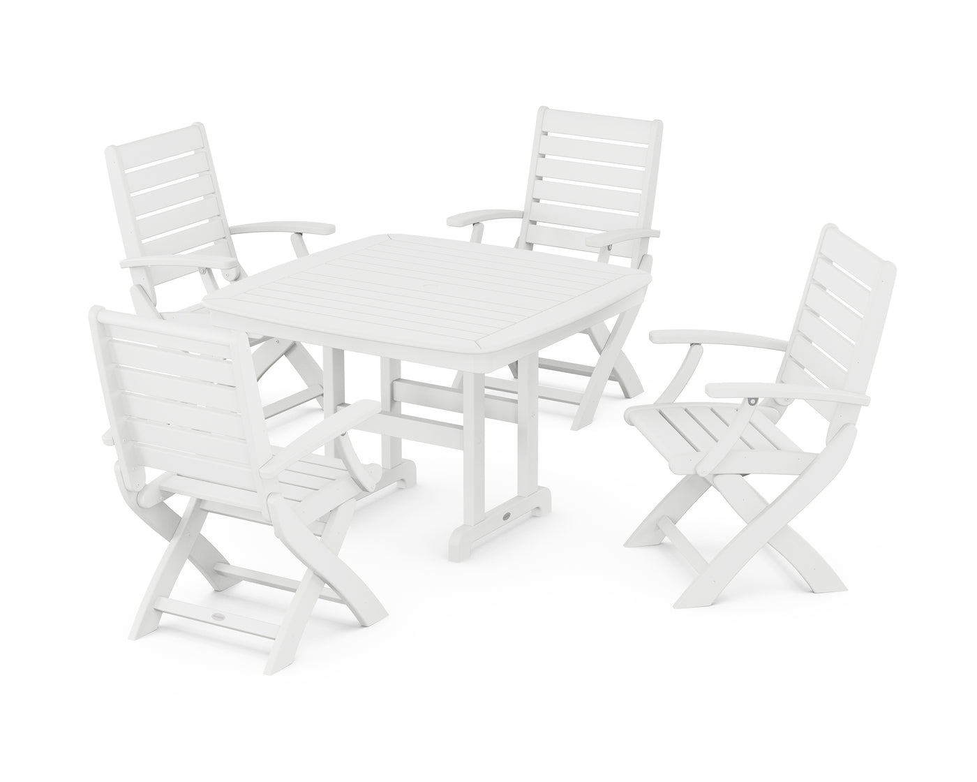 Signature Folding Chair 5-Piece Dining Set with Trestle Legs