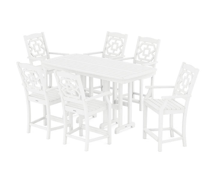 Martha Stewart by POLYWOOD® Chinoiserie Arm Chair 7-Piece Counter Set