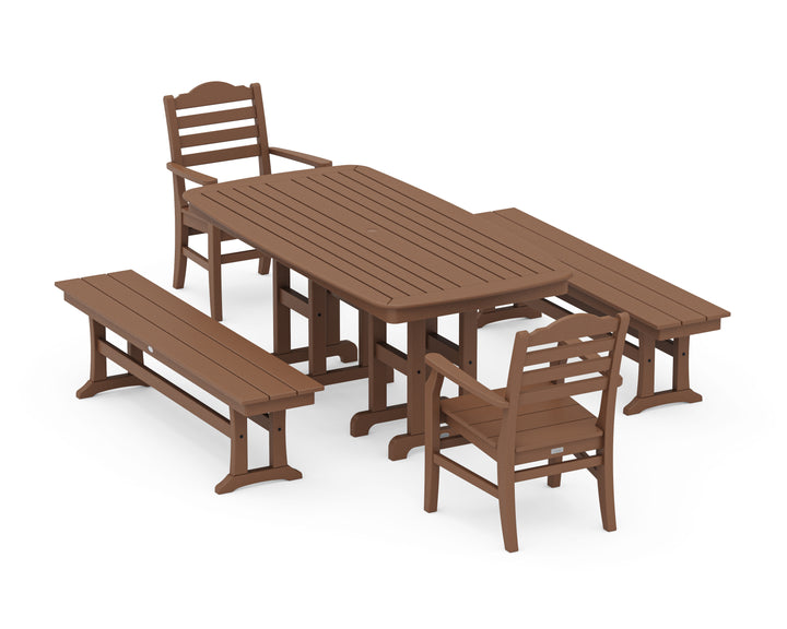 POLYWOOD® Savannah 5-Piece Dining Set with Benches