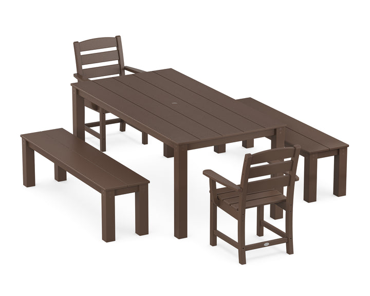 POLYWOOD® Lakeside 5-Piece Parsons Dining Set with Benches
