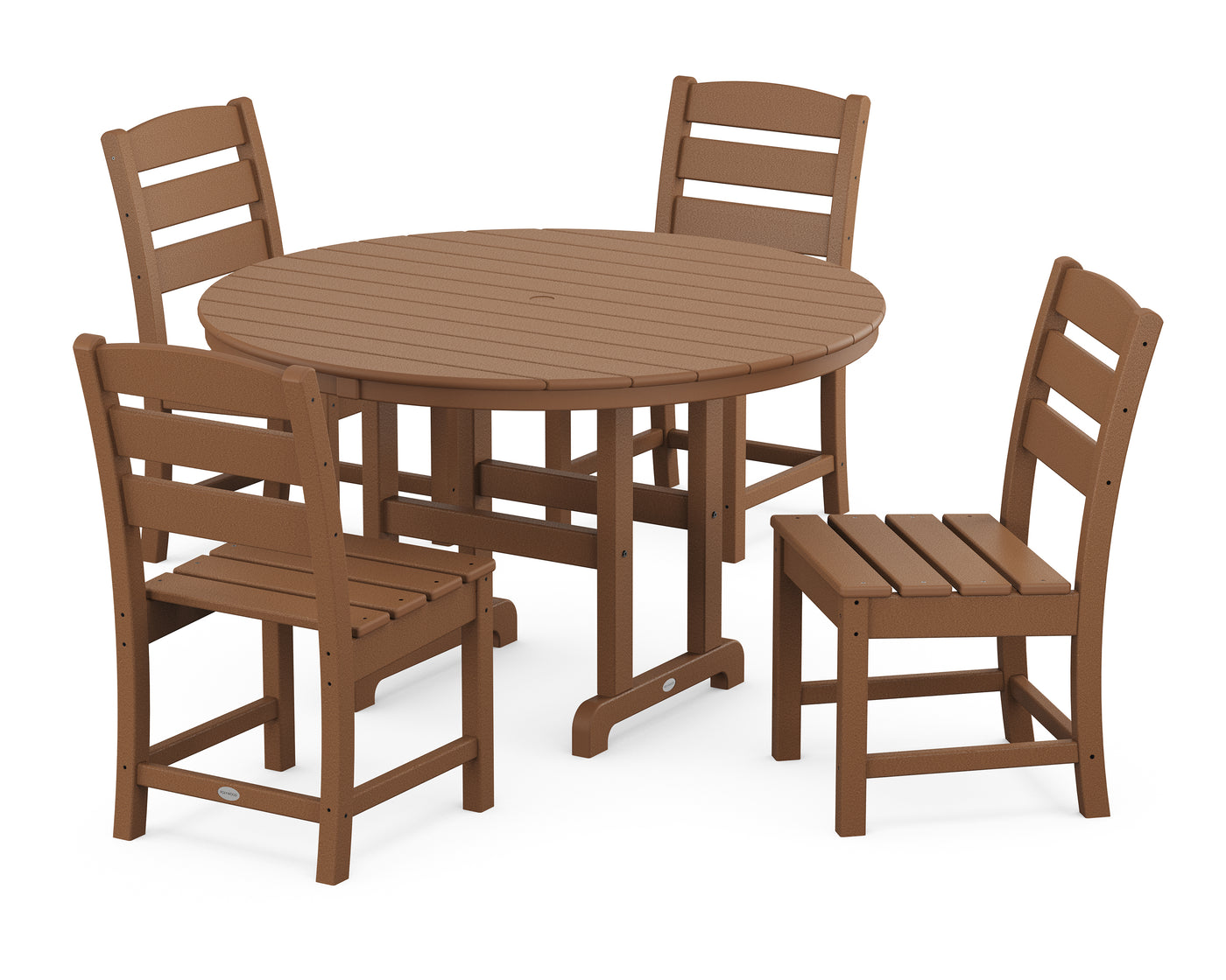 Lakeside 5-Piece Round Farmhouse Side Chair Dining Set