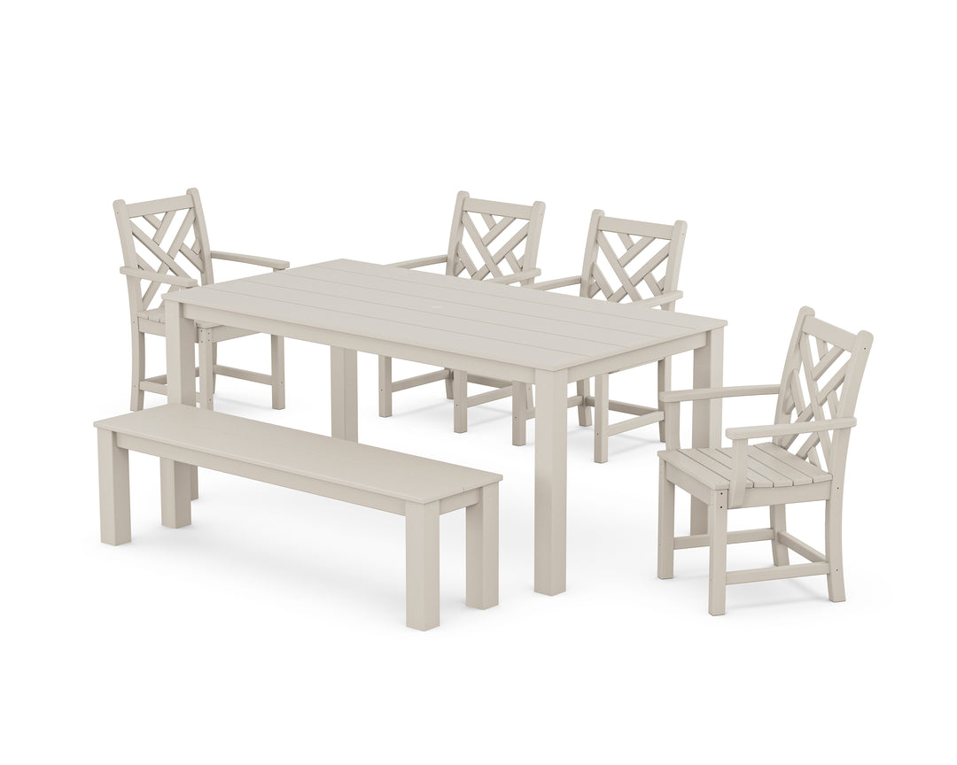 POLYWOOD® Chippendale 6-Piece Parsons Dining Set with Bench