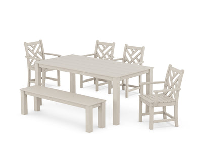 Chippendale 6-Piece Parsons Dining Set with Bench