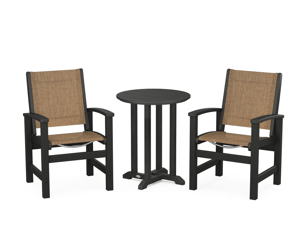 POLYWOOD® Coastal 3-Piece Round Bistro Dining Set