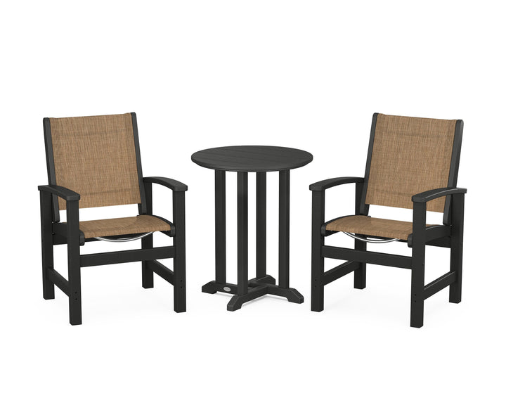 POLYWOOD® Coastal 3-Piece Round Bistro Dining Set