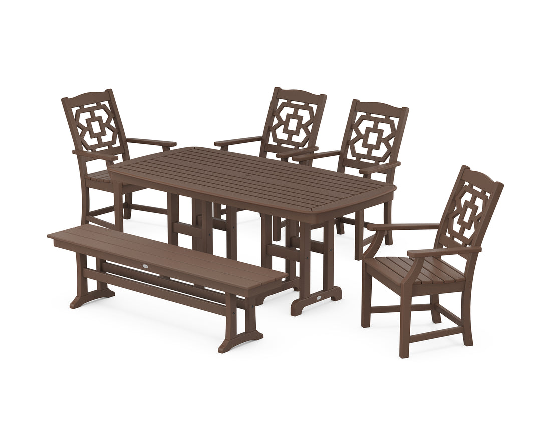 Martha Stewart by POLYWOOD® Chinoiserie 6-Piece Dining Set with Bench
