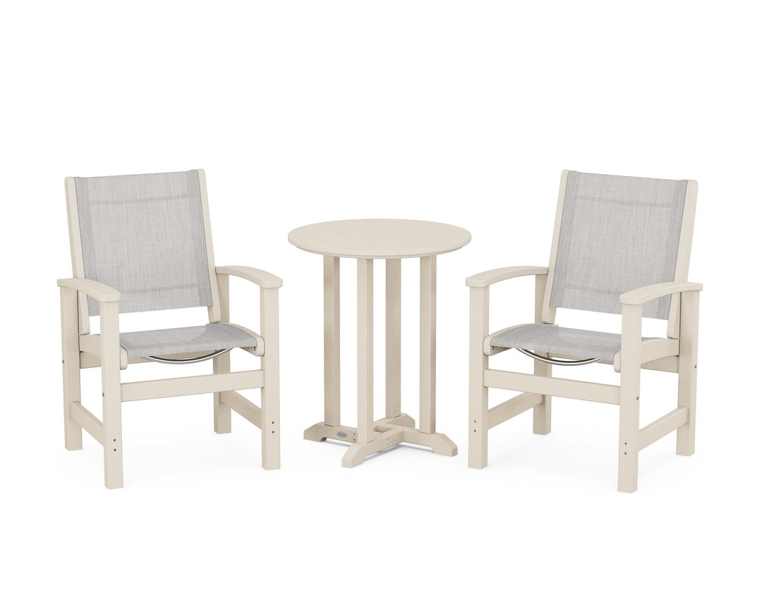 POLYWOOD® Coastal 3-Piece Round Bistro Dining Set