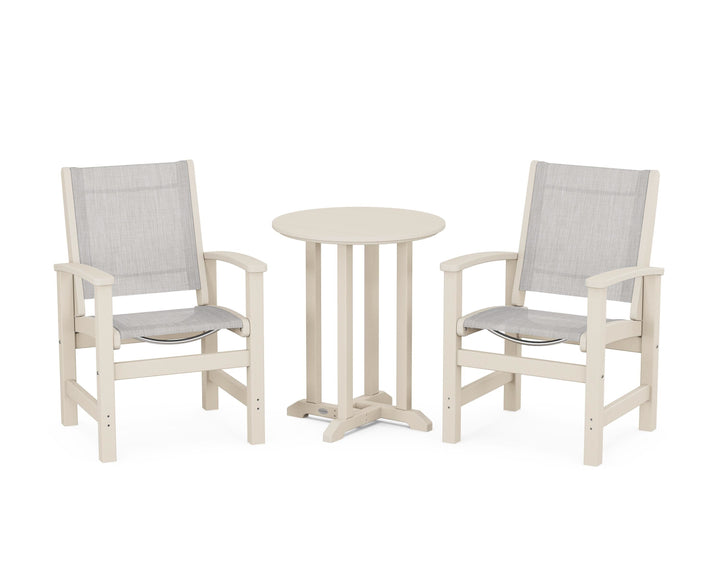 POLYWOOD® Coastal 3-Piece Round Bistro Dining Set