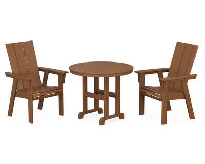 Modern Adirondack 3-Piece Round Dining Set