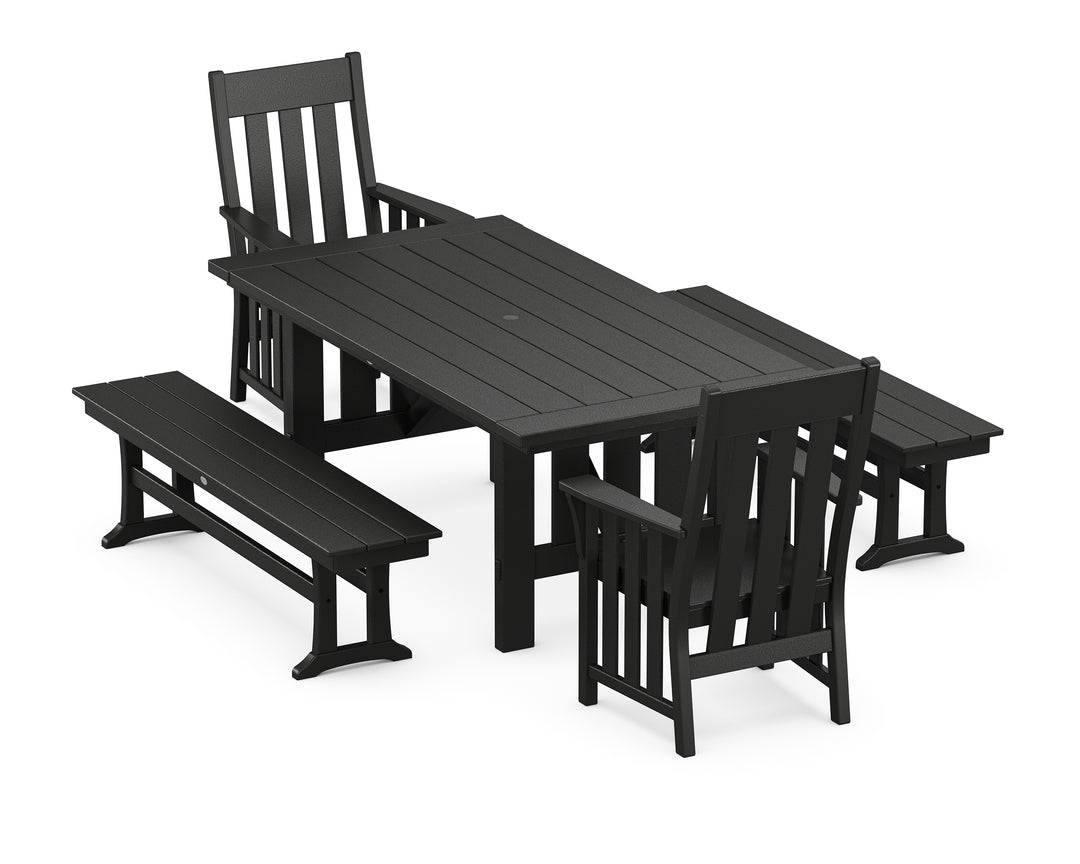 Martha Stewart by POLYWOOD® Acadia 5-Piece Dining Set with Benches