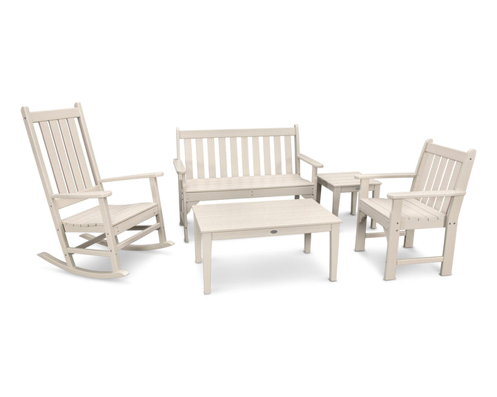 POLYWOOD® Vineyard 5-Piece Bench & Rocking Chair Set
