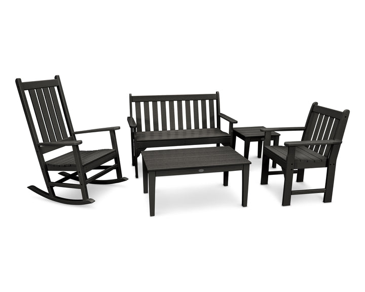 POLYWOOD® Vineyard 5-Piece Bench & Rocking Chair Set