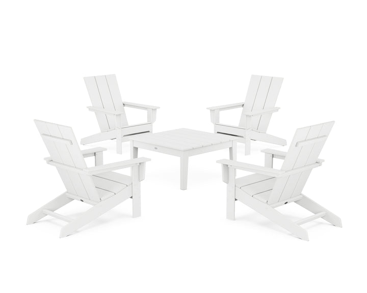 POLYWOOD® 5-Piece Modern Studio Adirondack Chair Conversation Group