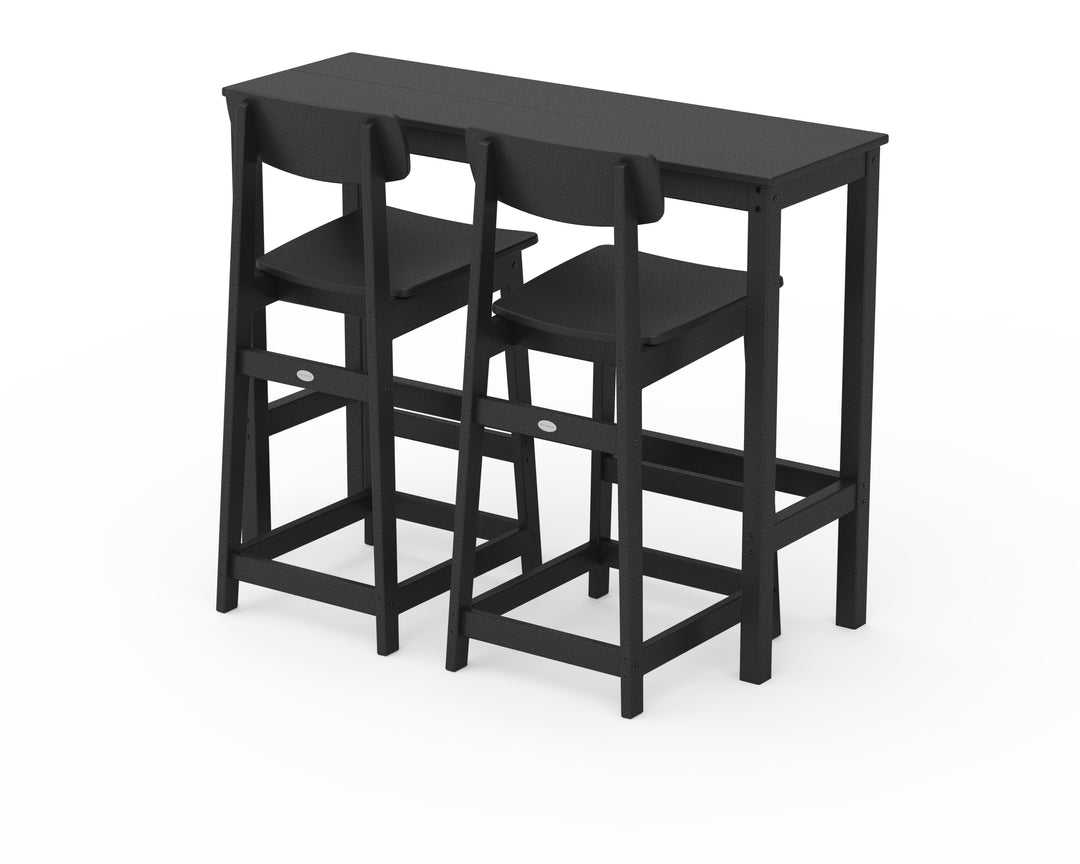 POLYWOOD® Modern Studio Urban Bar Chair 3-Piece Balcony Set