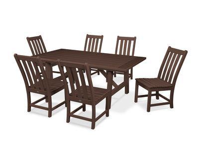 Vineyard 7-Piece Rustic Farmhouse Side Chair Dining Set