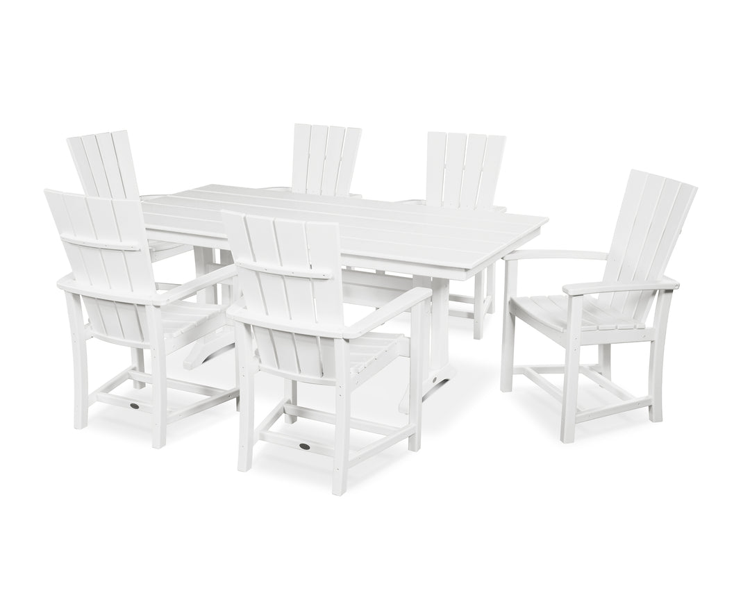 POLYWOOD® Quattro 7-Piece Farmhouse Dining Set with Trestle Legs