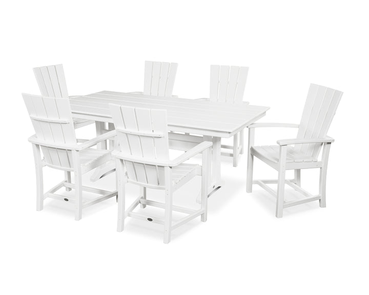 POLYWOOD® Quattro 7-Piece Farmhouse Dining Set with Trestle Legs
