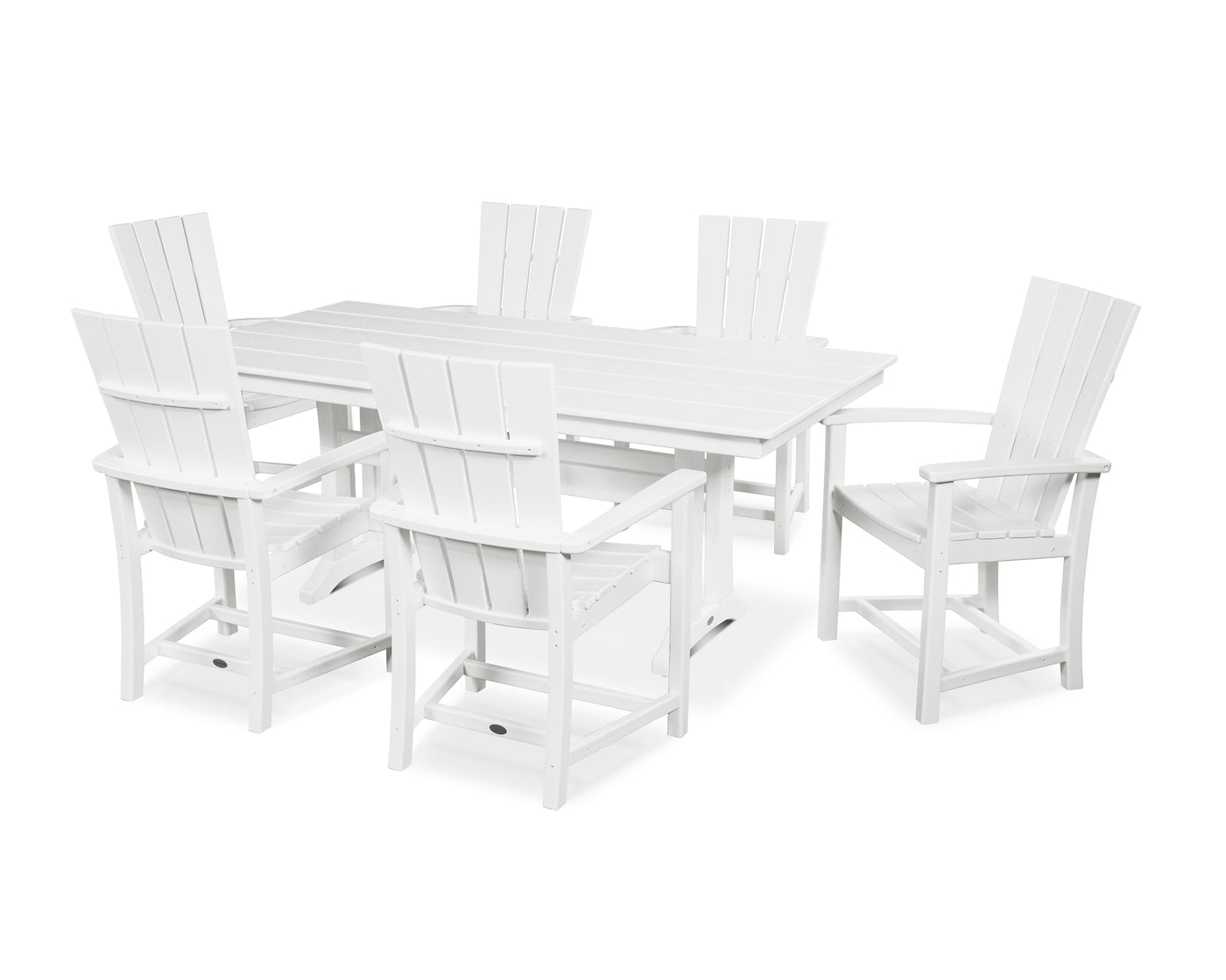 Quattro 7-Piece Farmhouse Dining Set with Trestle Legs