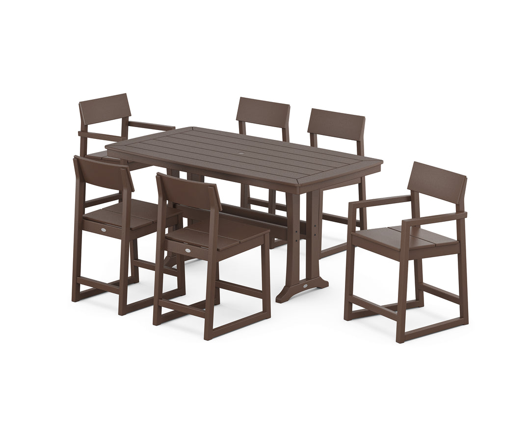 POLYWOOD® EDGE 7-Piece Counter Set with Trestle Legs