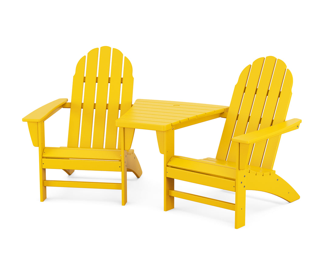 POLYWOOD® Vineyard 3-Piece Adirondack Set with Angled Connecting Table