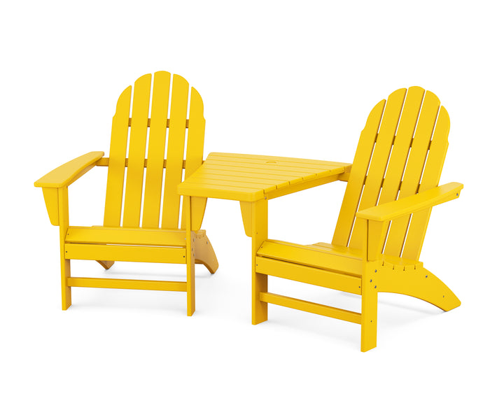POLYWOOD® Vineyard 3-Piece Adirondack Set with Angled Connecting Table