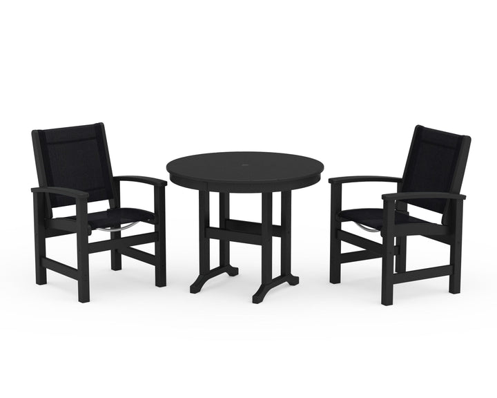 POLYWOOD® Coastal 3-Piece Round Dining Set
