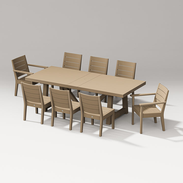 PW Designer Series Latitude 9-Piece A-Frame Table Dining Set