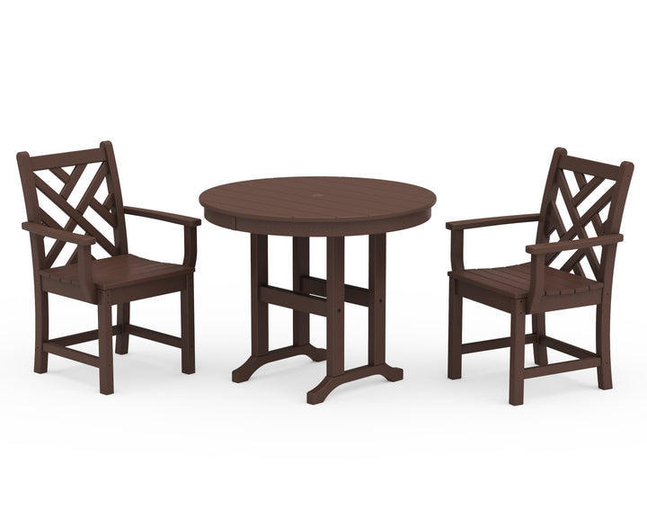 POLYWOOD® Chippendale 3-Piece Round Dining Set