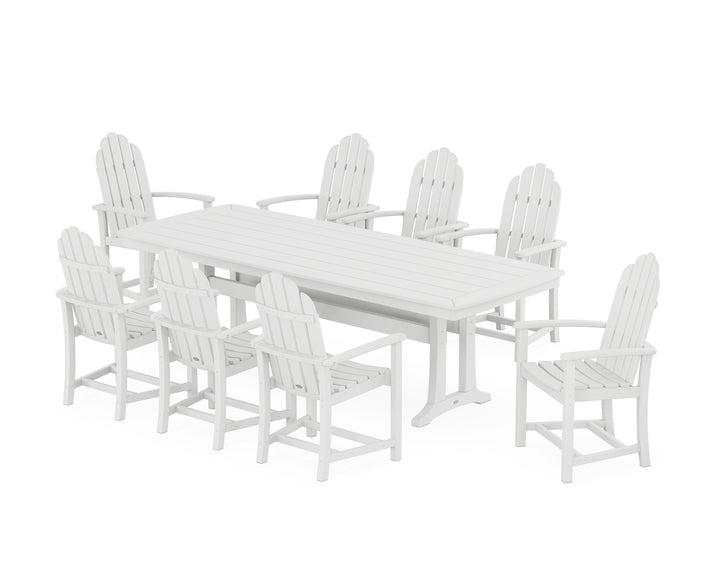 POLYWOOD® Classic Adirondack 9-Piece Dining Set with Trestle Legs