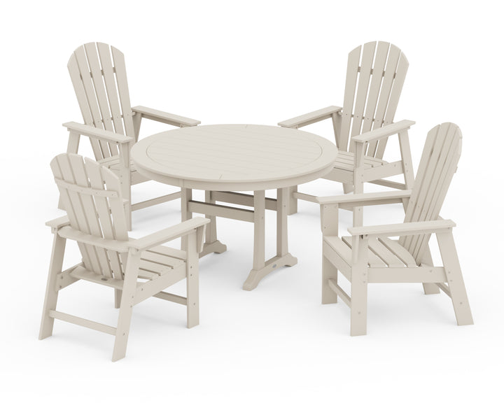 POLYWOOD® South Beach 5-Piece Round Dining Set with Trestle Legs