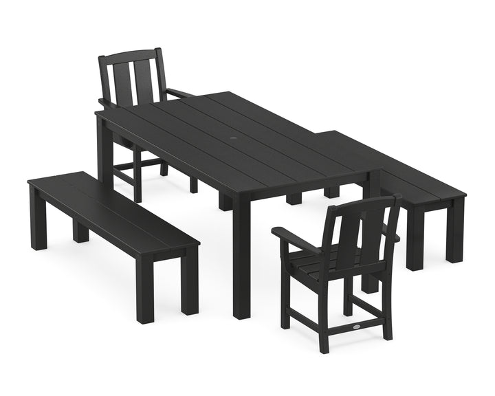 POLYWOOD® Mission 5-Piece Parsons Dining Set with Benches