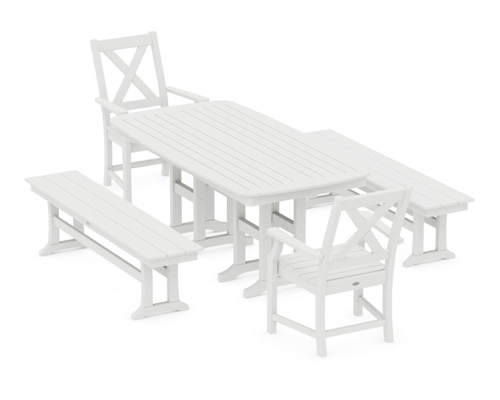 POLYWOOD® Braxton 5-Piece Dining Set with Benches