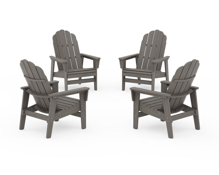 POLYWOOD® 4-Piece Vineyard Grand Upright Adirondack Chair Conversation Set